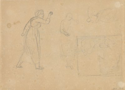 Udkast til En falden piges historie, blad 1 af Christoffer Wilhelm Eckersberg