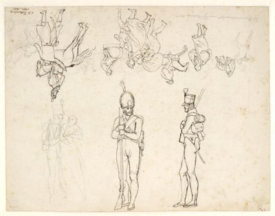 Udkast til en række figurer i en skildring af Købehavns bombardement af Christoffer Wilhelm Eckersberg