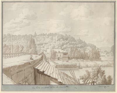 Udsigt fra Sevres af den gamle Seine-bro med parken i Saint Cloud i baggrunden af Christoffer Wilhelm Eckersberg