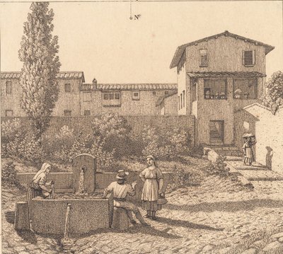 Udsigt over en italiensk landsby af Christoffer Wilhelm Eckersberg