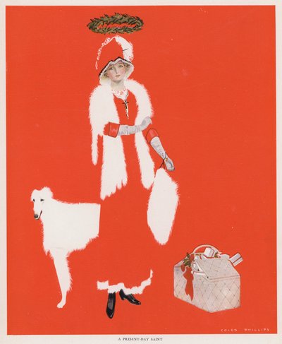 Coles Phillips Girl, A Present-Day Saint (farve litho) af C. Coles Phillips
