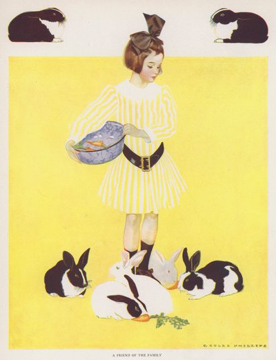 Coles Phillips Girl, en ven af familien (farve litho) af C. Coles Phillips