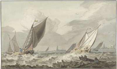 Zuiderzee med Medemblik foran af C. Dietrich (prentmaker)