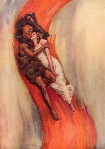 Kærlighedens sprog (farve litho) af C. Dudley (after) Tennant