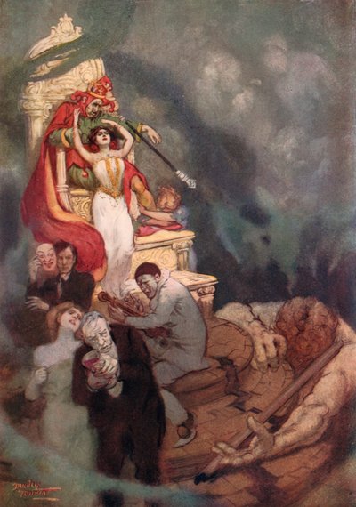 Arbejdets død (farve litho) af C. Dudley (after) Tennant