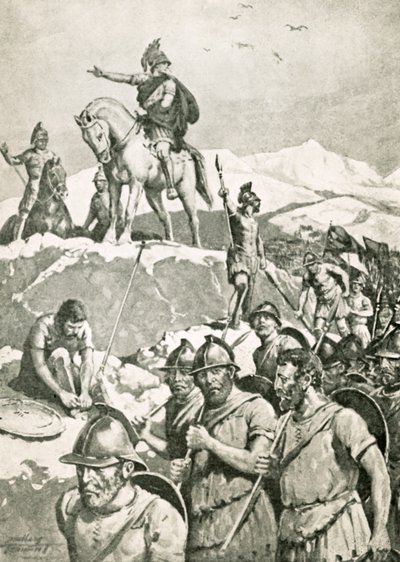 Den mægtige Alexanders videre fejning (litho) af C. Dudley Tennant