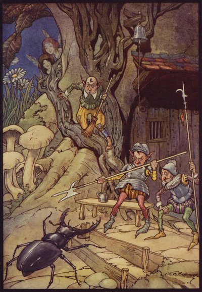 Den uvelkomne gæst (farve litho) af C. E. B. Bernard