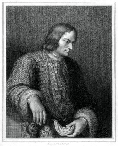 Lorenzo de Medici, italiensk statsmand og hersker over den florentinske republik, 1833. af C. E. Wagstaff