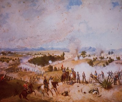 Mexicansk-amerikansk krig (1846-48), slaget ved Molino del Rey, amerikanske tropper angriber af C. Escalante