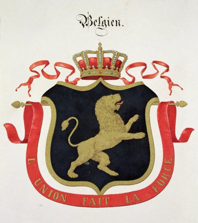 Arms of the Belgian Royal Family, fra en samling af akvareller udgivet i Tyskland, ca. 1830-33 af C. Hildebrandt