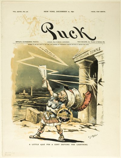 Lidt Ajax for en cent, der trodser lynet, fra Puck af C. Jay Taylor