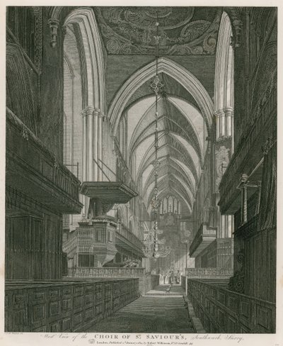 Vestlig udsigt over Choir of St Saviour