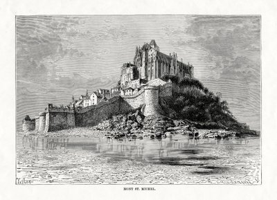 Mont-Saint-Michel, Normandiet, Frankrig, 1879 af C. Laplante