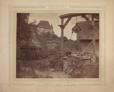 Heidelberg - Udsigt over slottet fra haven, ca. 1870 (albumin print på kartonholder) af C. M. Eckert