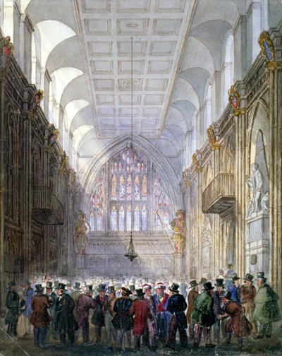 Interiør af Guildhall, City of London, 1838. af C Matthews