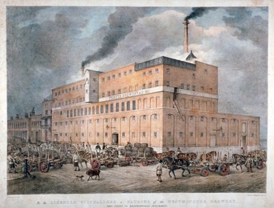 Westminster Ale og Porter Brewery på Horseferry Road, London, c1840. af C Warren