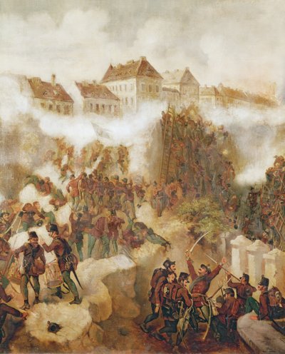 Generobringen af Buda-fæstningen af de ungarske oprørere den 21. maj 1849 af C. Wemik