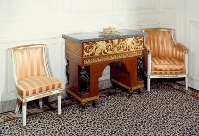 Furniture Premier Empire: kontoret for den imponerede Josephine de Beauharnais (1763-1814) realiseret af brødrene Jacob (1800-tallet) efter tegningerne af Charles Percier og Pierre Fontaine. 1800 Versailles, Grand Trianon af C. and Fontaine P. Percier