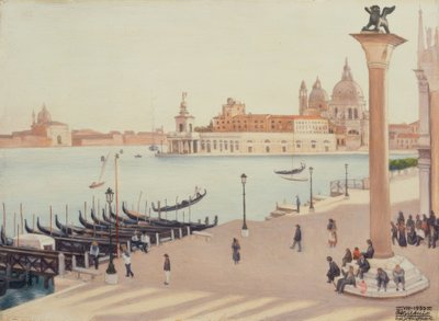 Solnedgang fra Dogepaladsets loggio af Cagnaccio di San Pietro