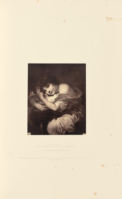 Pigen med duen, af Greuze af Caldesi and Montecchi