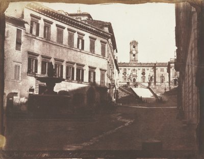 Udsigt over Capitol-trappen, Rom, 1846. af Calvert Richard Jones