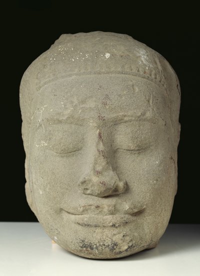 Buddha hoved med lukkede øjne, Angkor af Cambodian School