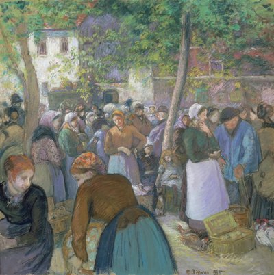 Fjerkræmarked hos Gisors af Camille Jacob Pissarro