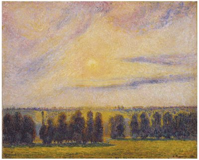 Solnedgang ved Eragny af Camille Jacob Pissarro