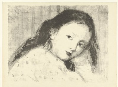 Hoved af en pige Hovedstudie af en lille pige børnestudie The Trial (serietitel) af Camille Bourget
