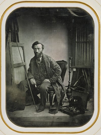 Selvportræt i Malerstudie, ca. 1843. af Camille Dolard