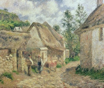 En Gade i Auvers af Camille Jacob Pissarro