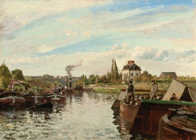 Pram på Seinen ved Bougival, 1871 af Camille Jacob Pissarro