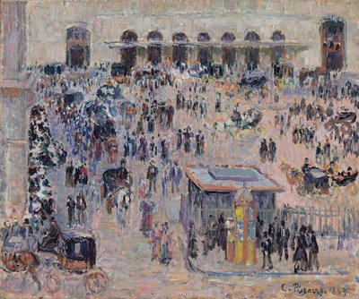 Place du Havre og Gare Saint-Lazare, 1893 af Camille Jacob Pissarro
