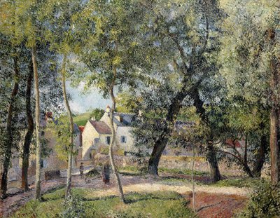 Landskab ved Osny nær drikketruget, 1883 af Camille Jacob Pissarro