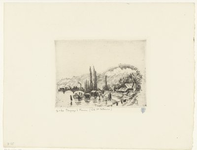 Landskab nær Rouen Paysage à Rouen (Côte ste Catherine) (titel på objektet) af Camille Jacob Pissarro
