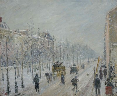 Boulevarderne, eksteriør, sneeffekt, 1879. af Camille Jacob Pissarro