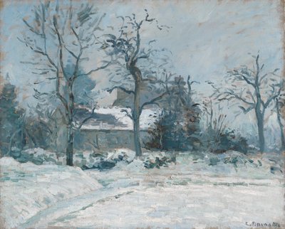 Piettes hus ved Montfoucault, Sneeffekt, 1874 af Camille Jacob Pissarro