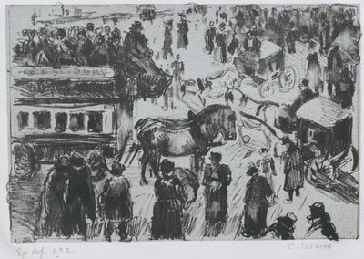 Place du Havre, i Paris, ca. 1897 (litografi på zink) af Camille Jacob Pissarro