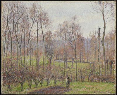 Popler, gråt vejr, Eragny, 1895 af Camille Jacob Pissarro
