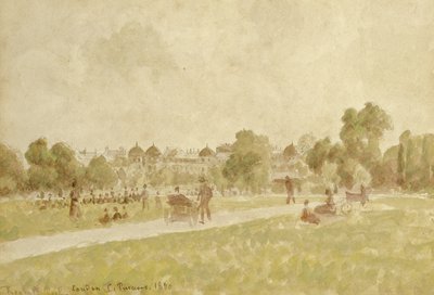 Regents Park, London, 1890 (wc & blyant på papir) af Camille Jacob Pissarro