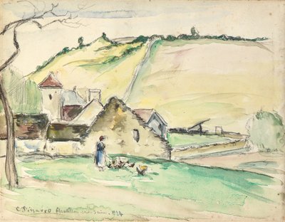 Gården i Chatillon-Sur-Seine, 1882 af Camille Jacob Pissarro