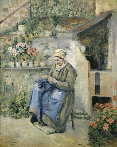 Den glade mor; La Mere Jolly, 1874 af Camille Jacob Pissarro