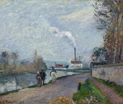 Oise nær Pontoise i gråt vejr, 1876 af Camille Jacob Pissarro