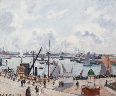 Le Havres ydre havn. Morgen. Sol af Camille Jacob Pissarro