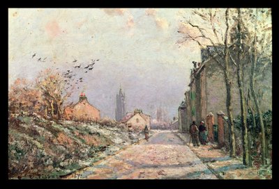 Vejen, Vinterens virkning; Vejen, vintereffekt, 1872 af Camille Jacob Pissarro