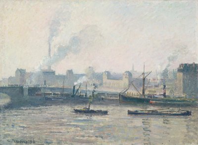 Saint-Sever-broen, Rouen: Mist, 1896 af Camille Jacob Pissarro