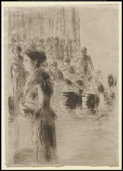 Tjenestepigens markedsføring, 1888 af Camille Jacob Pissarro