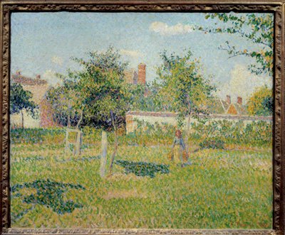 Kvinde i et klæde eller "" Forårssol i Eragnys fortid"" Maleri af Camille Pissarro (1830-1903) 1887 Søn. 0,54x0,65 m Paris, musee d