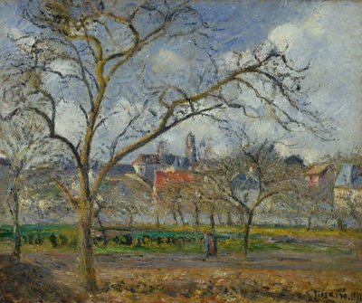 En frugthave i Pontoise om vinteren af Camille Pissarro
