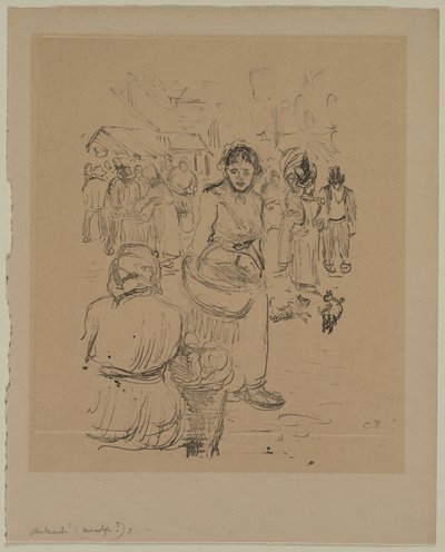 På markedet af Camille Pissarro